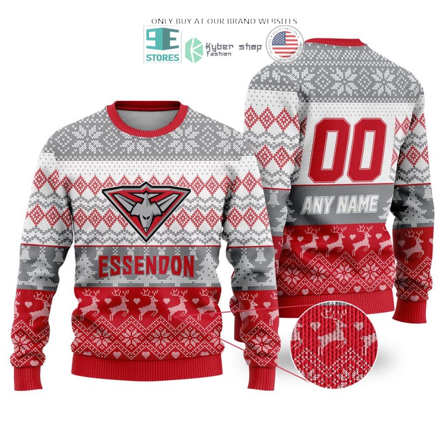 personalized afl essendon football club christmas sweater sweatshirt 1 91109