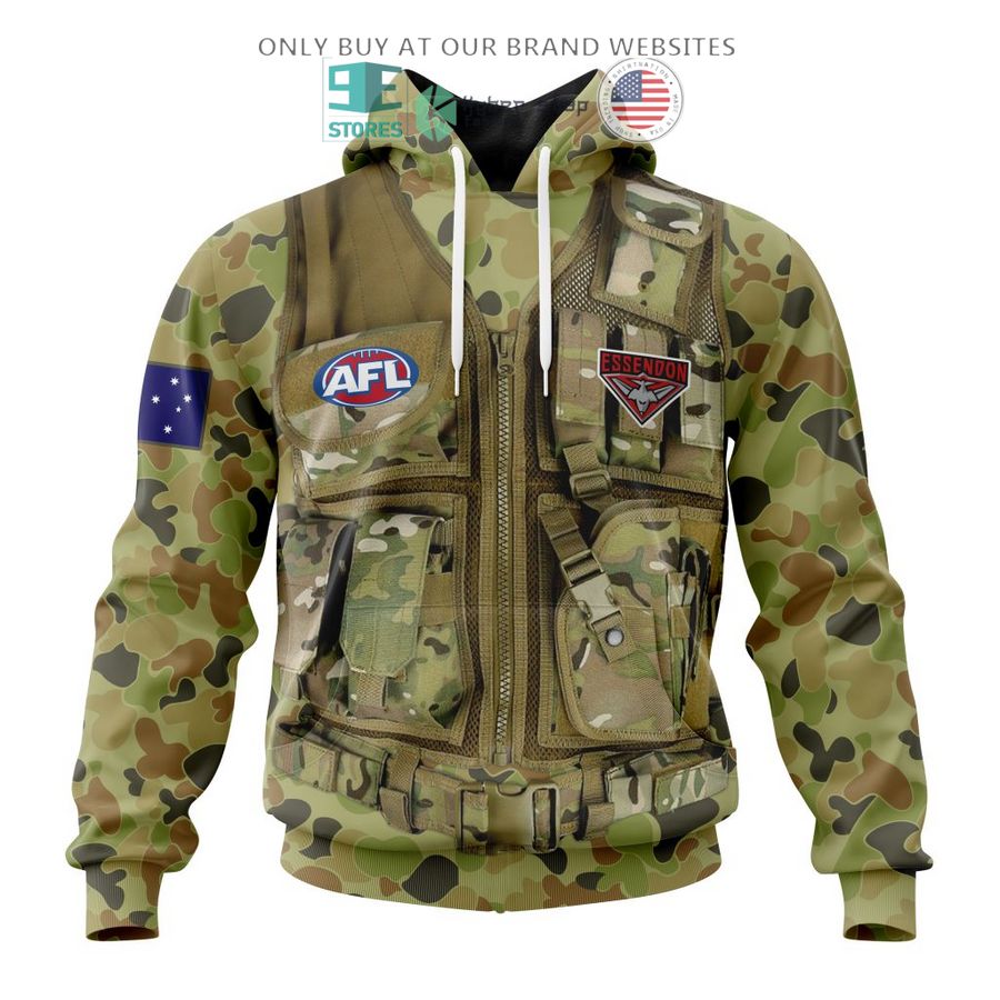 personalized afl essendon football club special military camo 3d shirt hoodie 1 63077