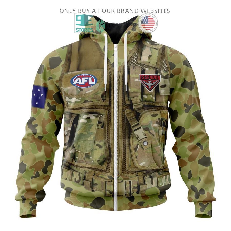 personalized afl essendon football club special military camo 3d shirt hoodie 2 60964