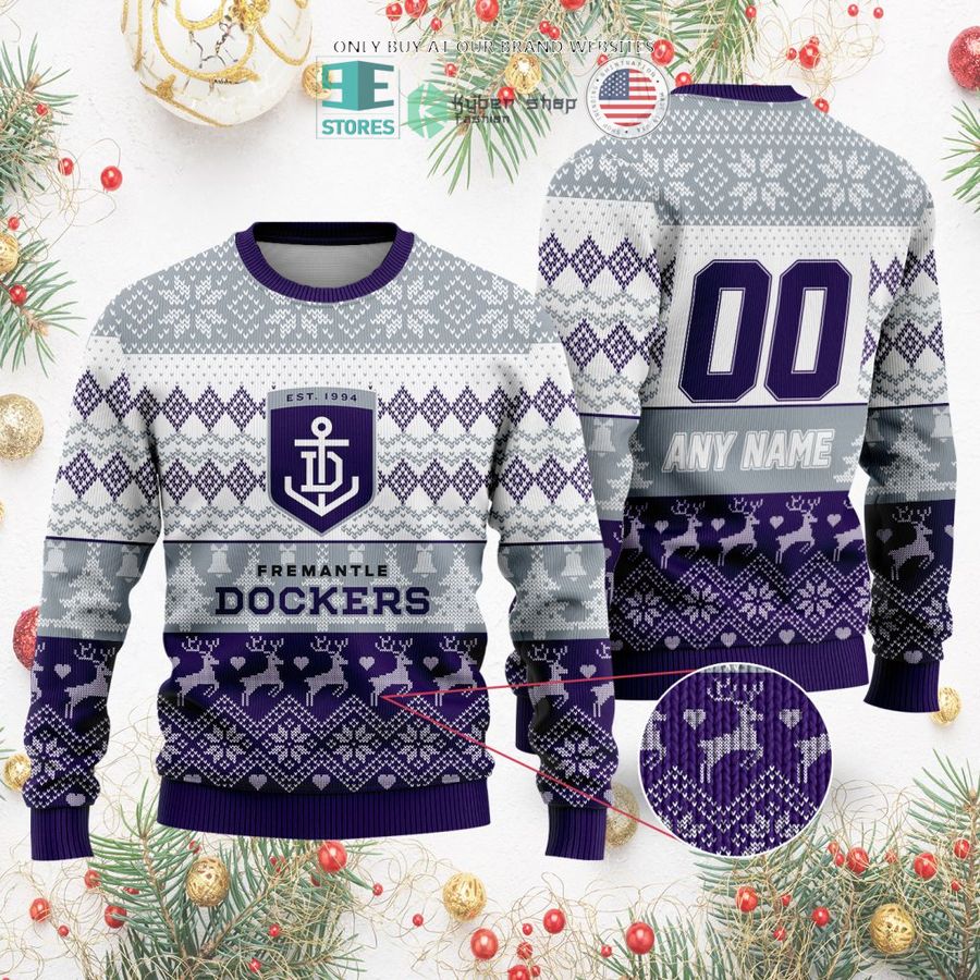 personalized afl fremantle dockers christmas sweater sweatshirt 2 75645