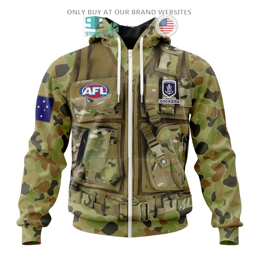 personalized afl fremantle dockers special military camo 3d shirt hoodie 2 73017