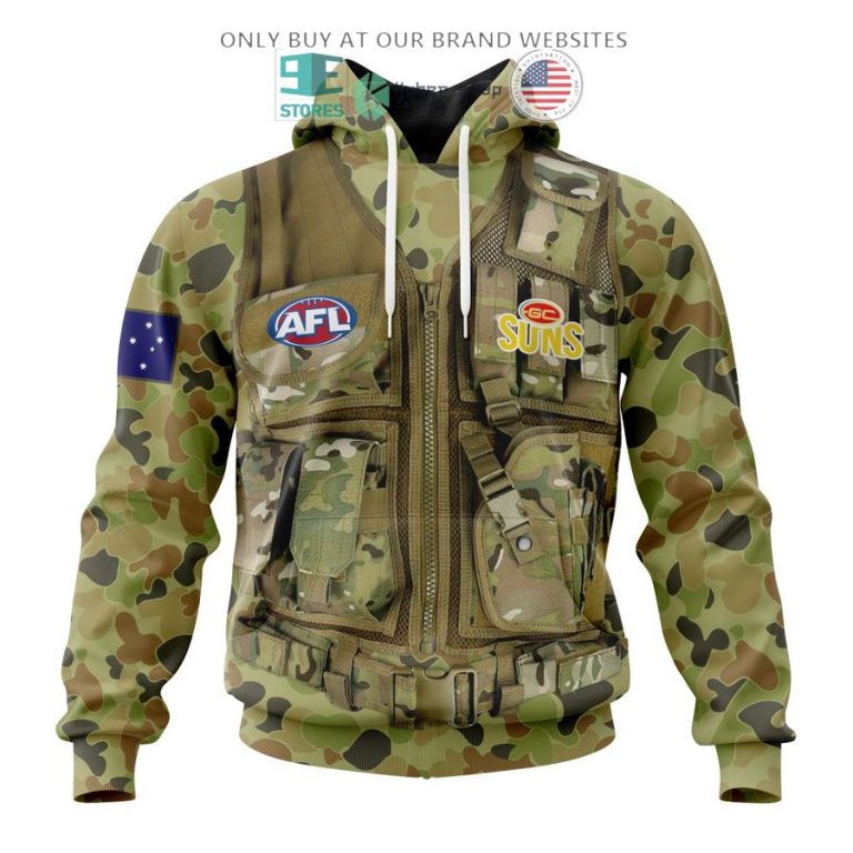 personalized afl gold coast suns special military camo 3d shirt hoodie 1 95762