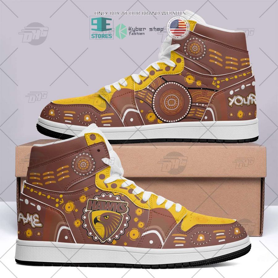 personalized afl hawthorn hawks indigenous air jordan high top shoes 2 75521