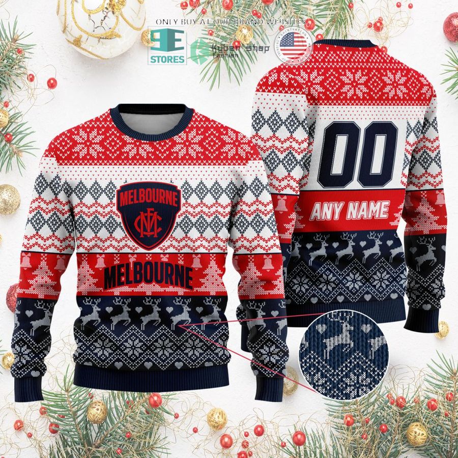 personalized afl melbourne football club christmas sweater sweatshirt 2 95089
