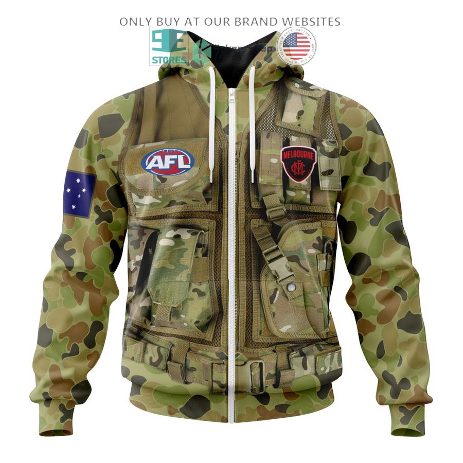 personalized afl melbourne football club special military camo 3d shirt hoodie 2 22103