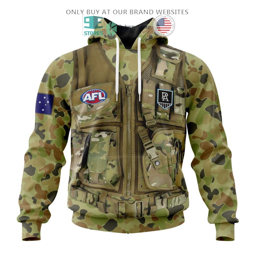 personalized afl port adelaide football club special military camo 3d shirt hoodie 1 14127