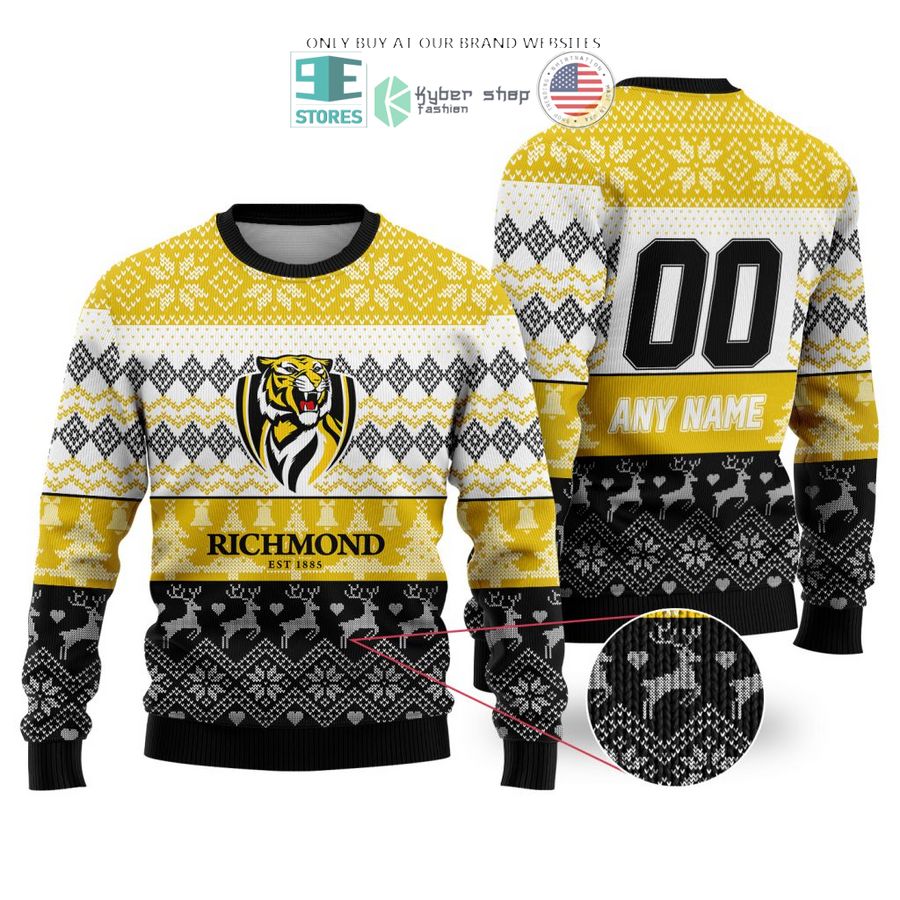 personalized afl richmond tigers christmas sweater sweatshirt 1 98181