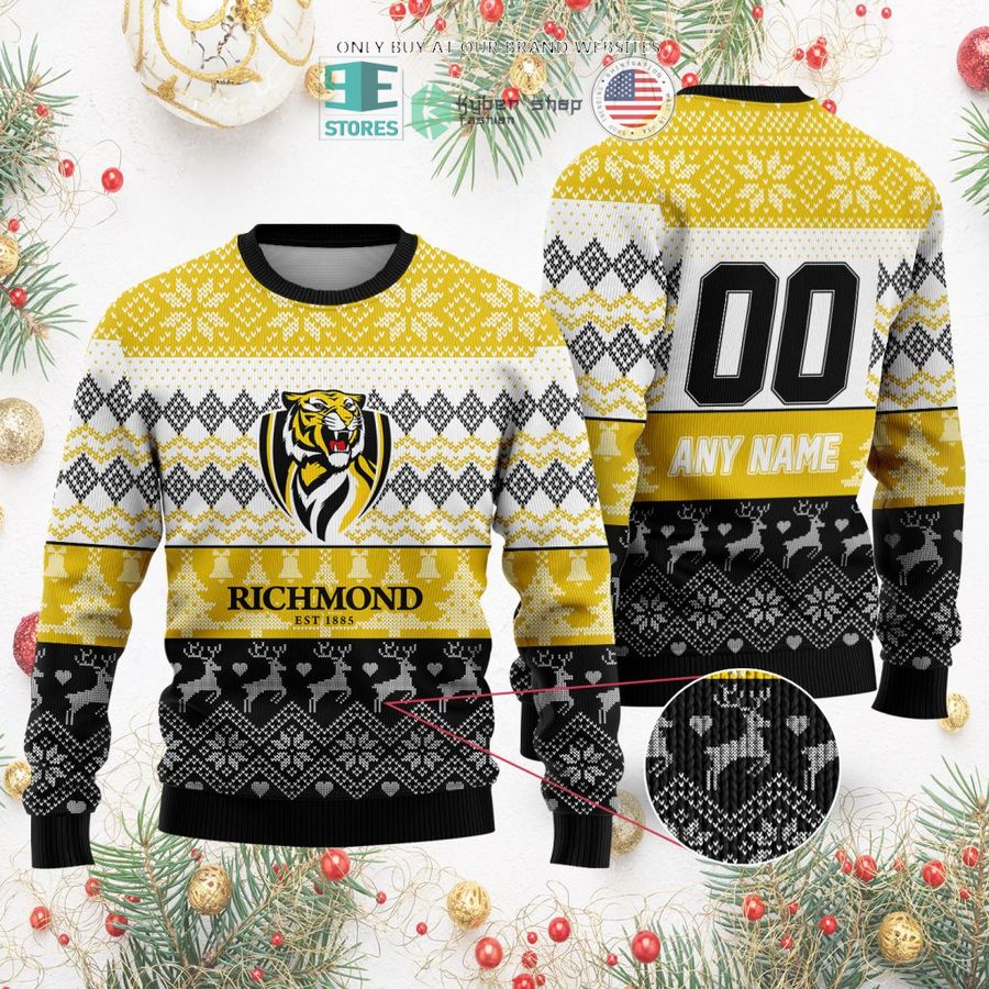 personalized afl richmond tigers christmas sweater sweatshirt 2 8312