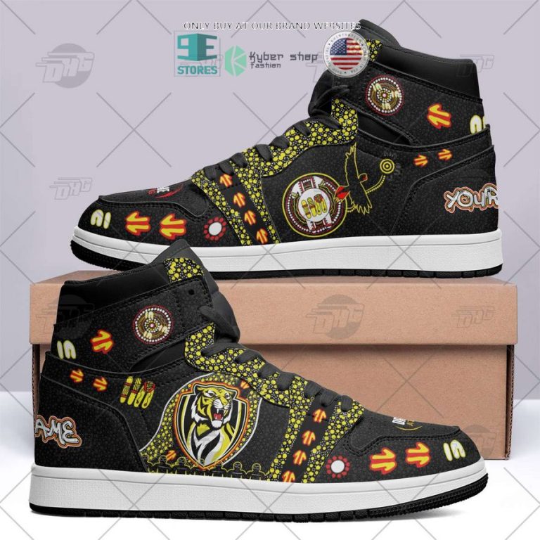 personalized afl richmond tigers indigenous air jordan high top shoes 1 46950