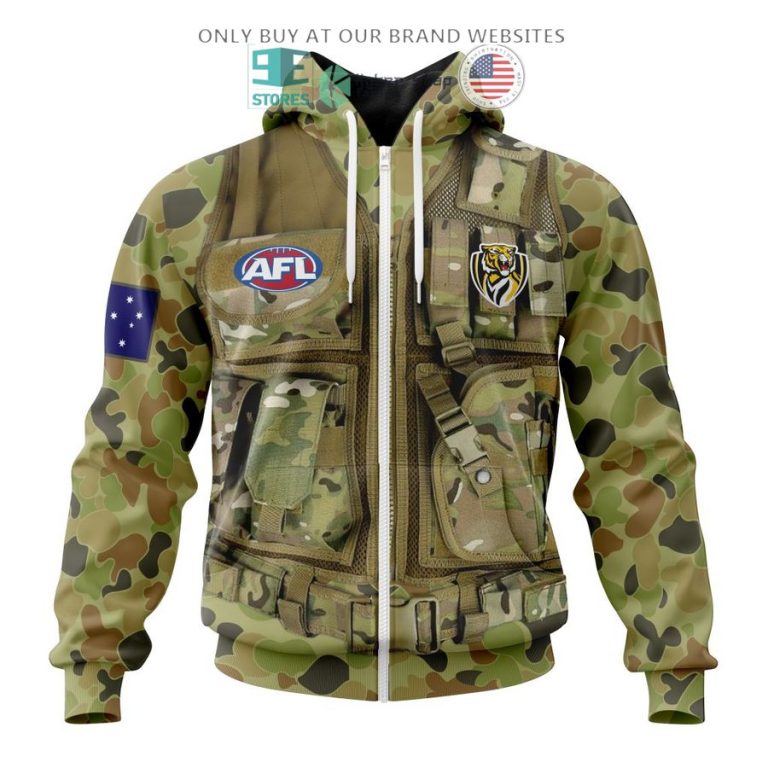 personalized afl richmond tigers special military camo 3d shirt hoodie 2 8925