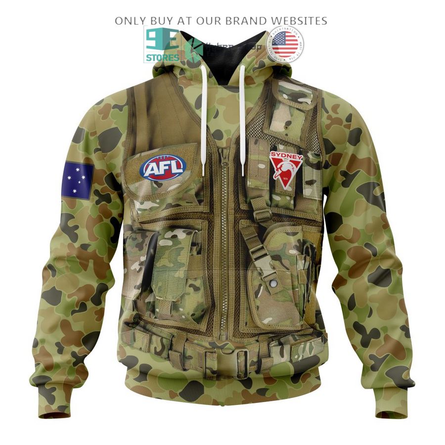personalized afl sydney swans special military camo 3d shirt hoodie 1 90808