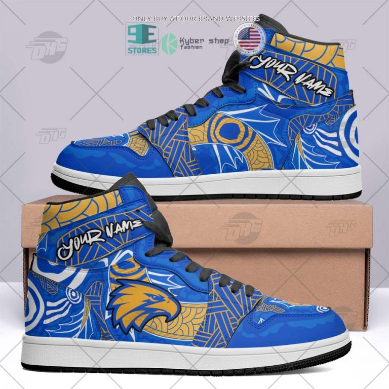 personalized afl west coast eagles indigenous air jordan high top shoes 1 37144