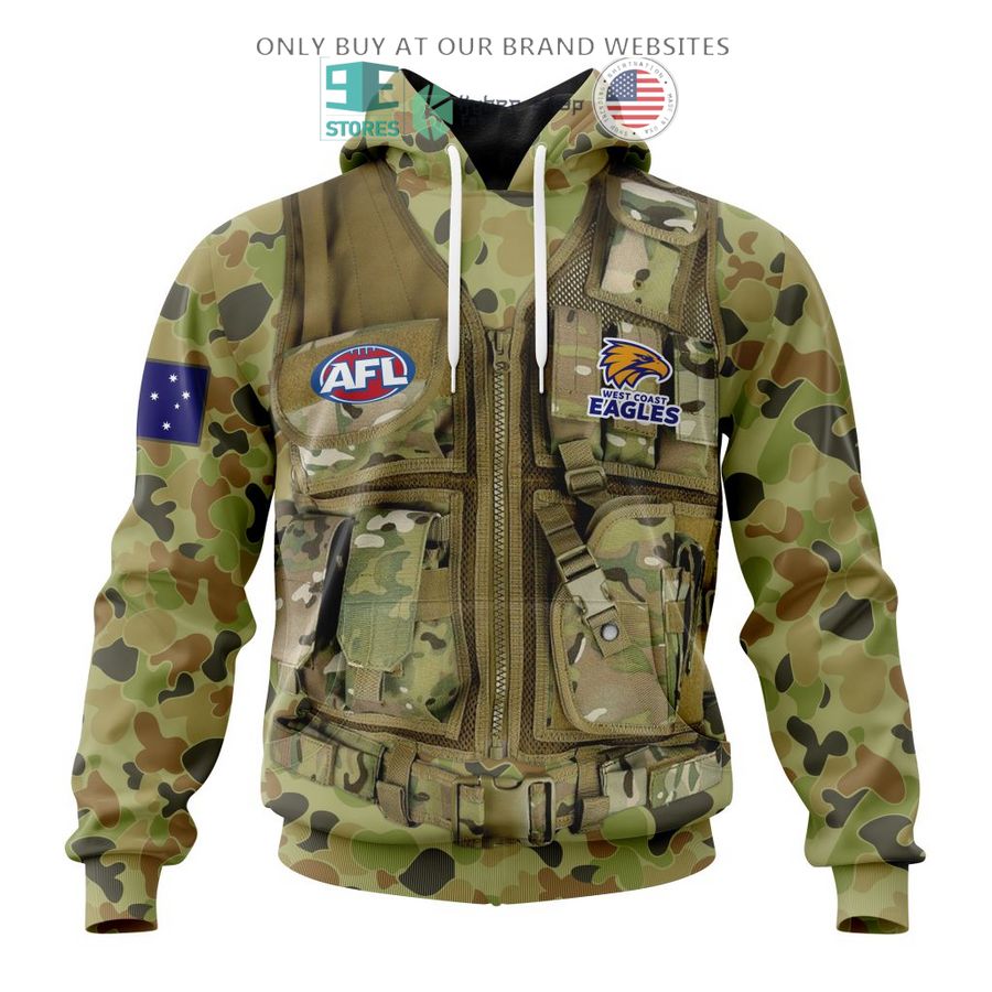 personalized afl west coast eagles special military camo 3d shirt hoodie 1 37344