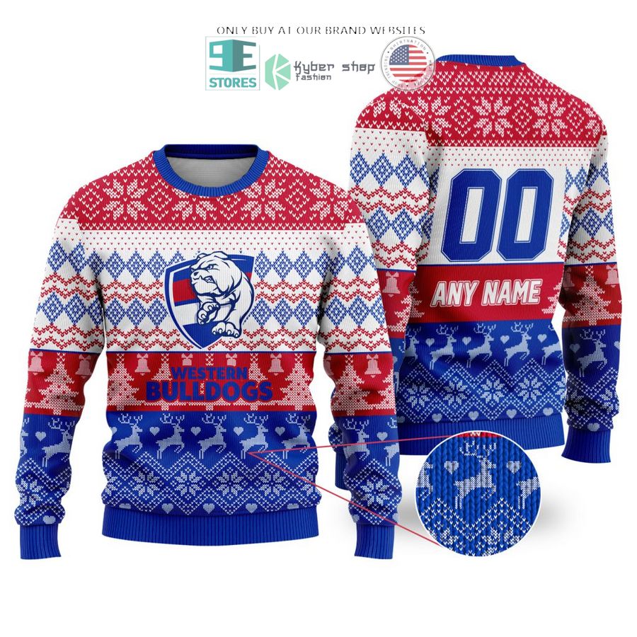 personalized afl western bulldogs christmas sweater sweatshirt 1 82990