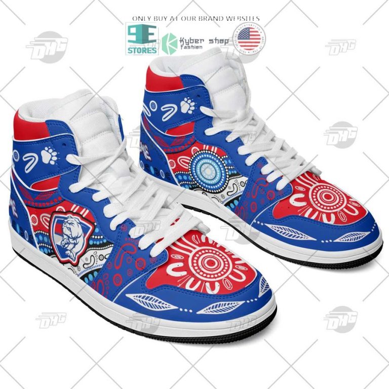 personalized afl western bulldogs indigenous air jordan high top shoes 3 19963