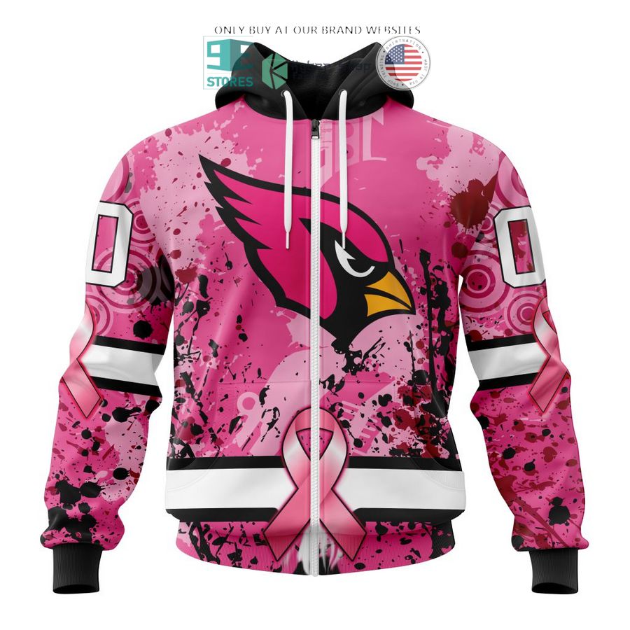 personalized arizona cardinals breast cancer awareness 3d shirt hoodie 2 26132