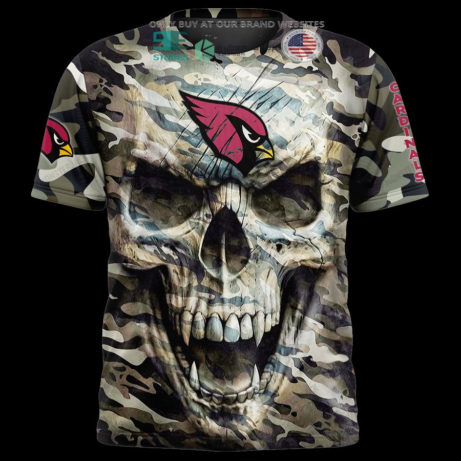 personalized arizona cardinals skull camo 3d shirt hoodie 1 33357