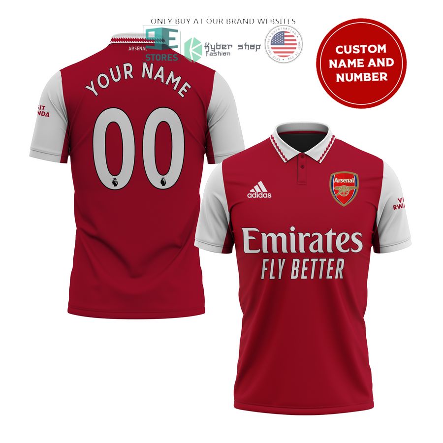 personalized arsenal emirates fly better adidas red white polo shirt 1 11038