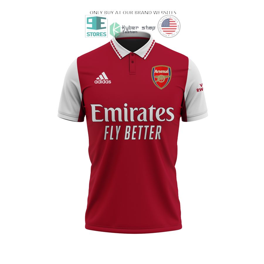 personalized arsenal emirates fly better adidas red white polo shirt 2 47995