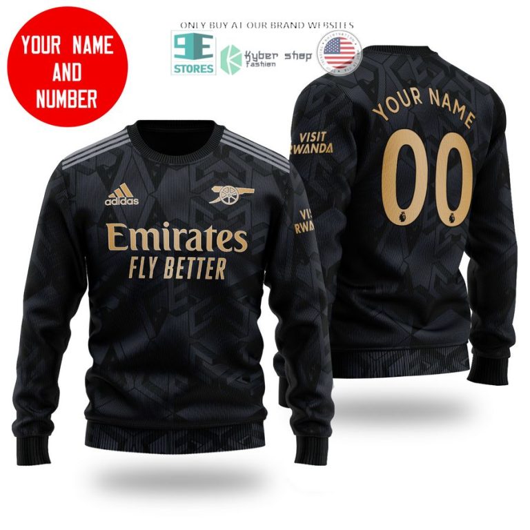 personalized arsenal emirates fly better visit rwanda black sweater sweatshirt 1 26441