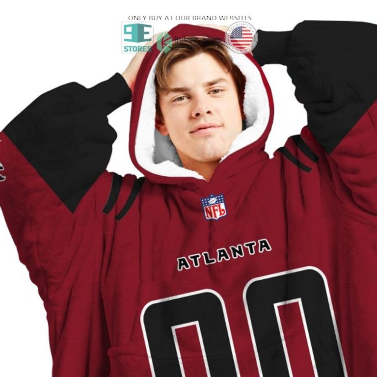 personalized atlanta falcons red sherpa hoodie blanket 3 15864