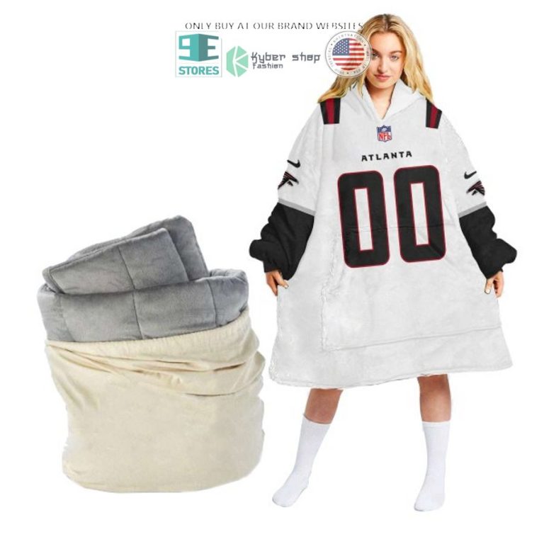 personalized atlanta falcons white sherpa hoodie blanket 1 13144