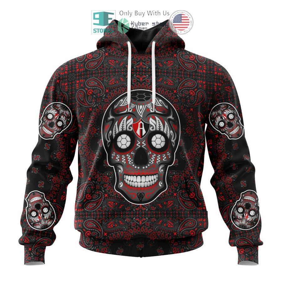 personalized atlas fc sugar skull dia de muertos 3d shirt hoodie 1 95020