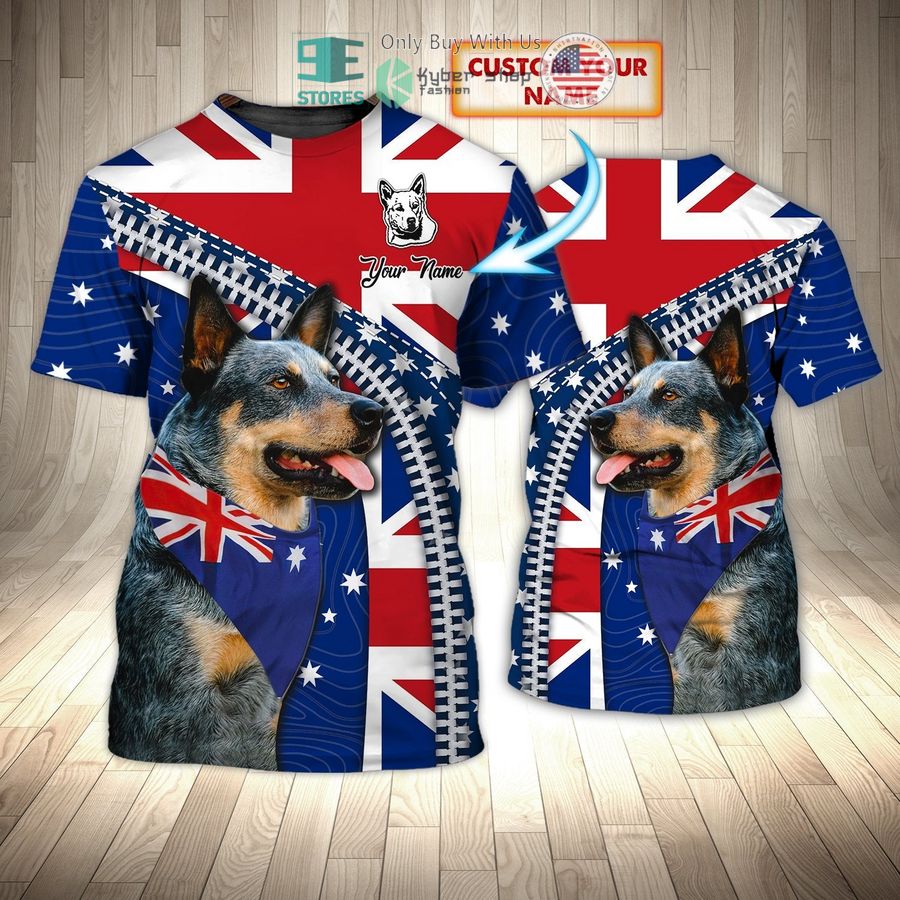 personalized australian heeler australian flag 3d shirt 1 36822