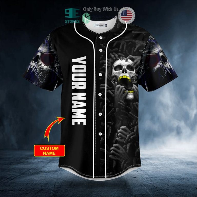 personalized black red dragon king skull custom baseball jersey 3 76961