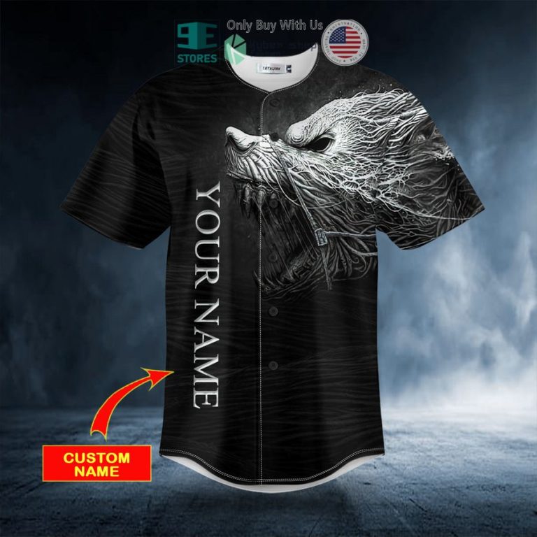 personalized black white werewolf viking custom baseball jersey 3 71411