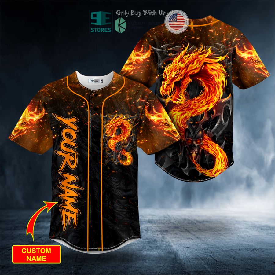 personalized blast dragon fire skull custom baseball jersey 1 51864