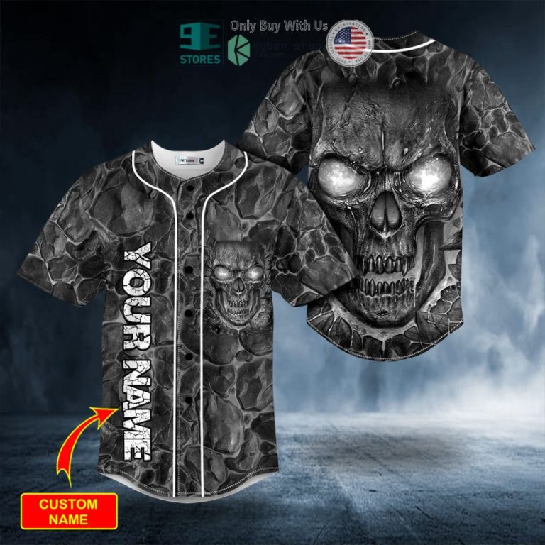 personalized blast fire skull custom baseball jersey 3 98688