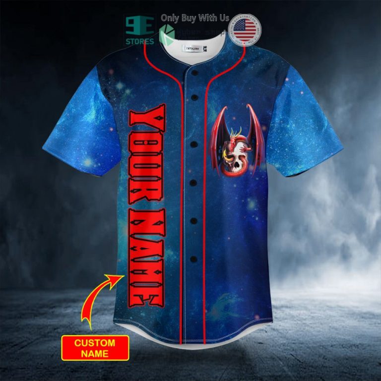 personalized blue tentacle dragon skull custom baseball jersey 3 36377