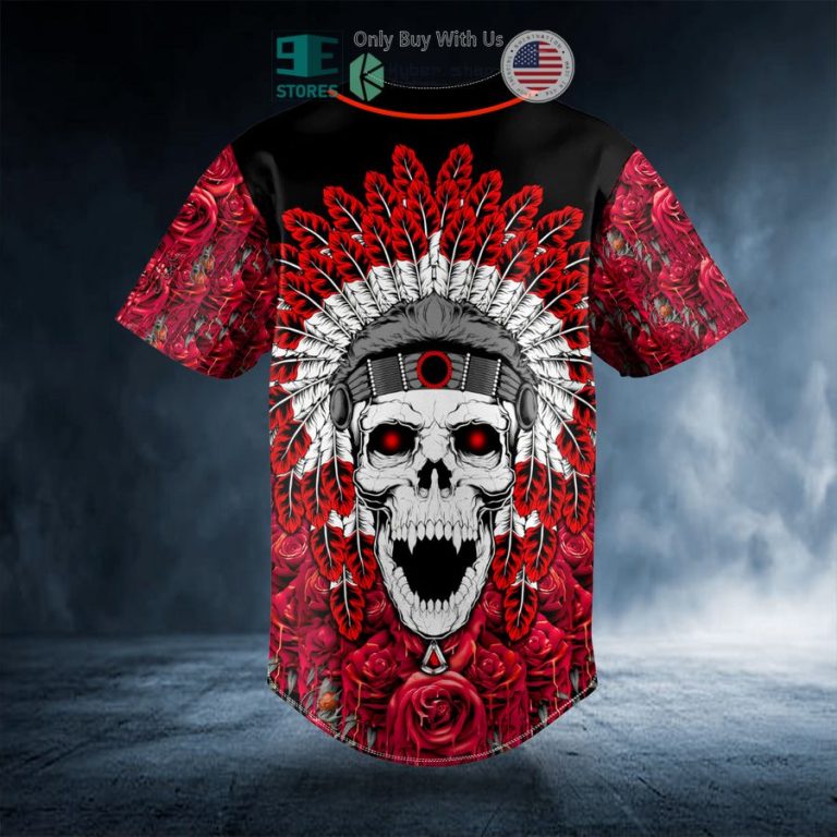 personalized brocade pattern 15 native skull custom baseball jersey 3 34600