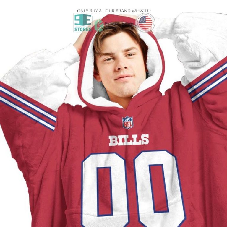 personalized buffalo bills red white sherpa hoodie blanket 3 17065