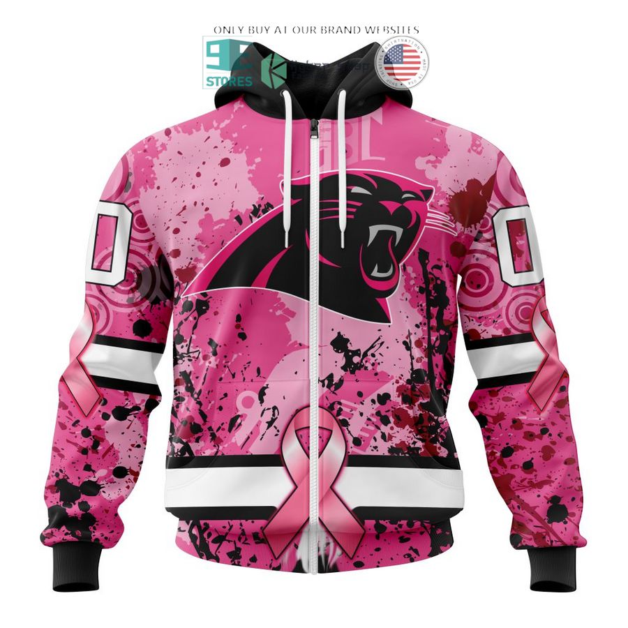 personalized carolina panthers breast cancer awareness 3d shirt hoodie 2 93983