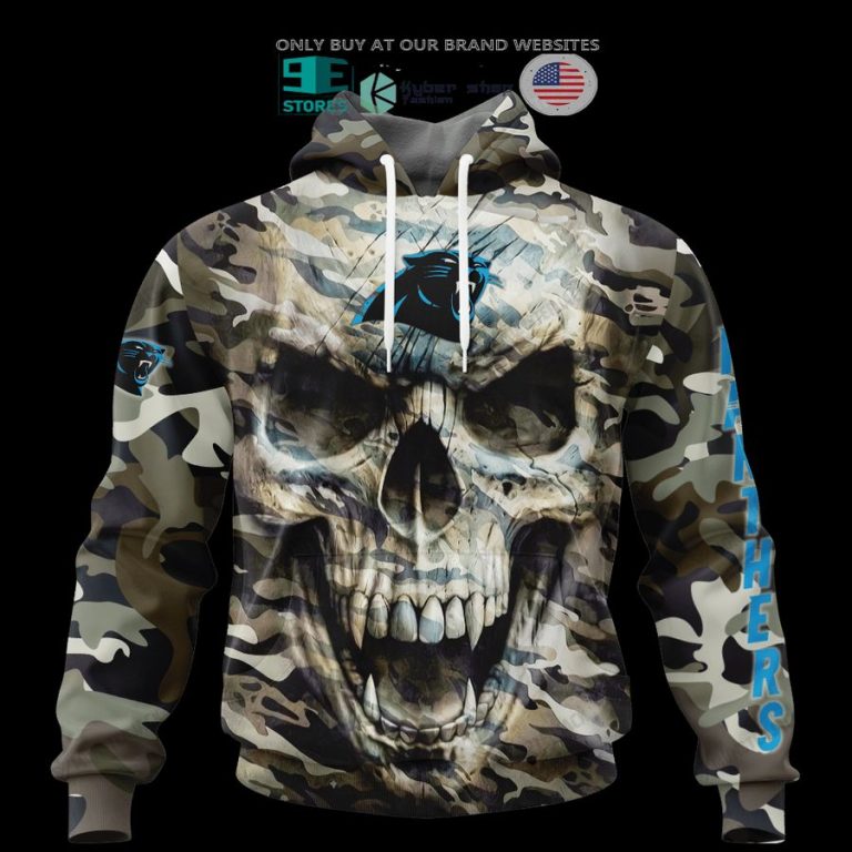 personalized carolina panthers skull camo 3d shirt hoodie 3 22337