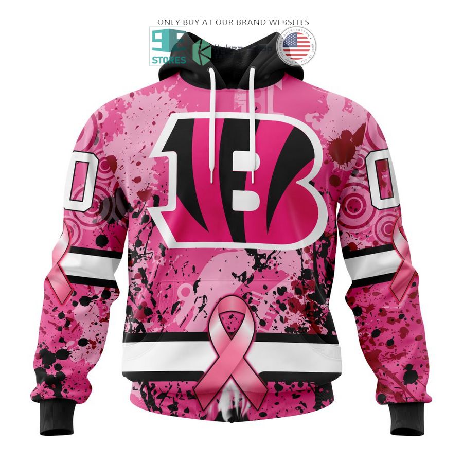 personalized cincinnati bengals breast cancer awareness 3d shirt hoodie 1 70911