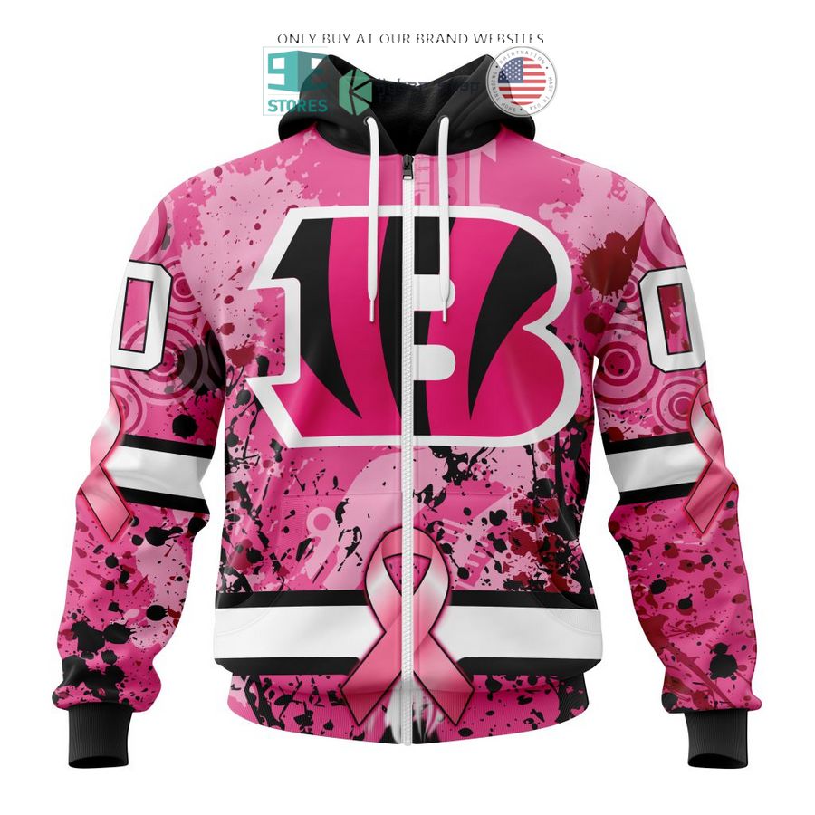 personalized cincinnati bengals breast cancer awareness 3d shirt hoodie 2 5304