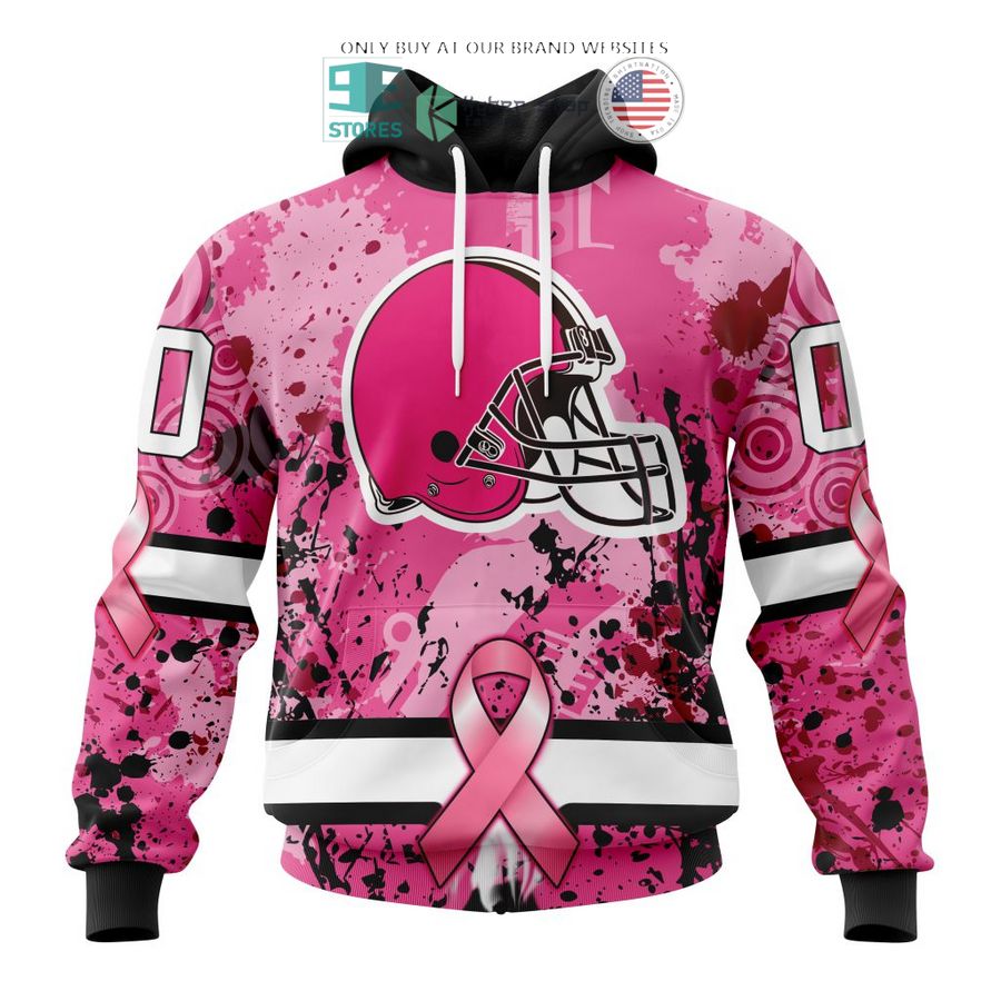 personalized cleveland browns breast cancer awareness 3d shirt hoodie 1 552