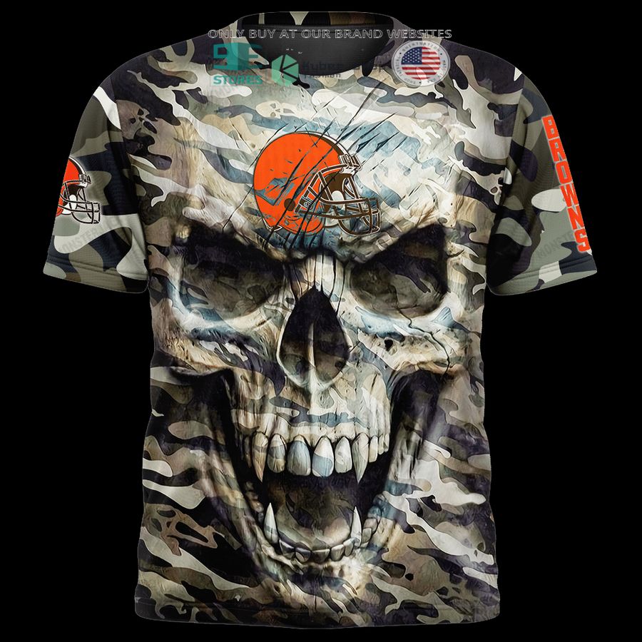 personalized cleveland browns skull camo 3d shirt hoodie 1 96842
