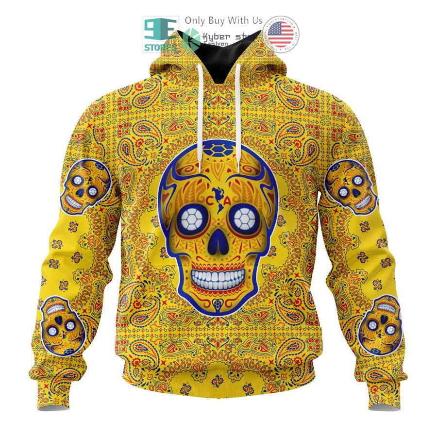 personalized club america sugar skull dia de muertos 3d shirt hoodie 1 69140