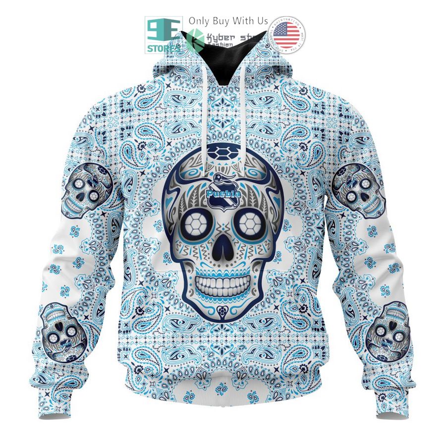 personalized club puebla sugar skull dia de muertos 3d shirt hoodie 1 36049