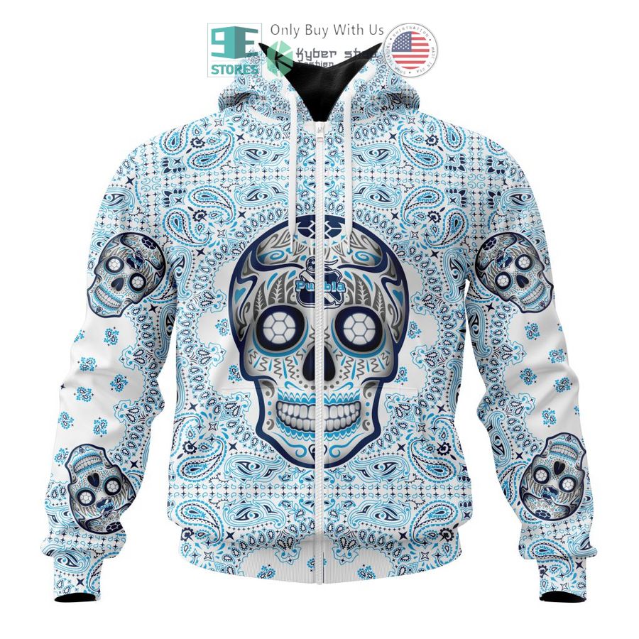 personalized club puebla sugar skull dia de muertos 3d shirt hoodie 2 46326
