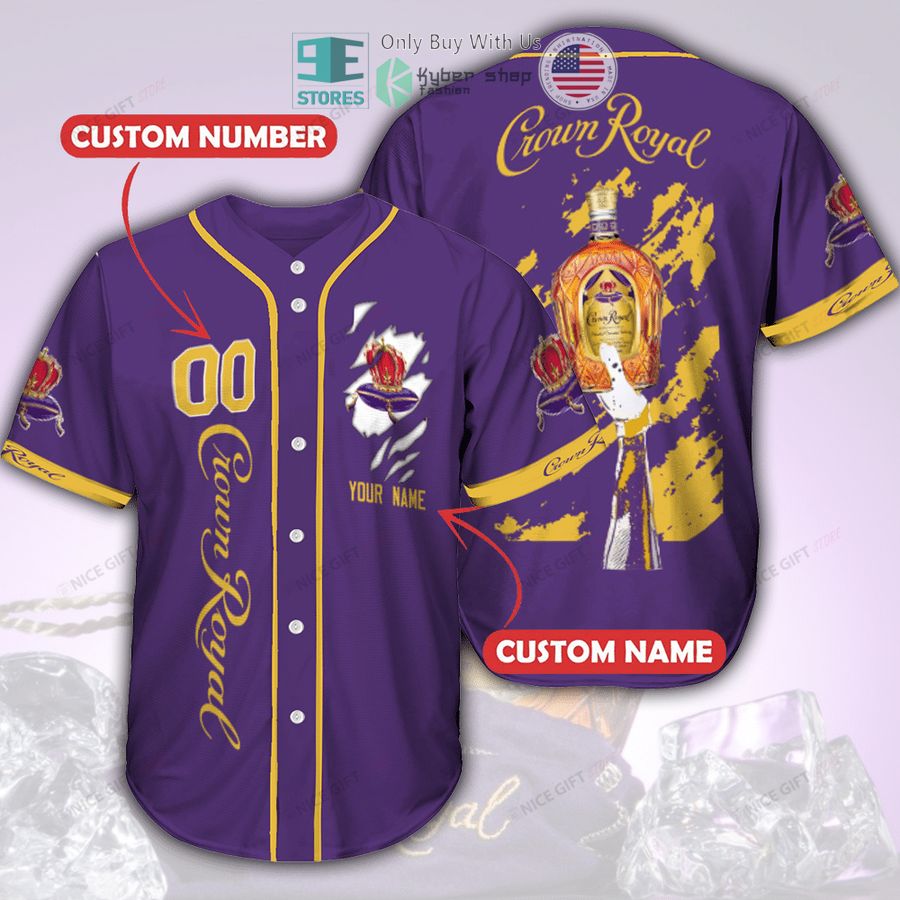 personalized crown royal logo custom baseball jersey 1 9889