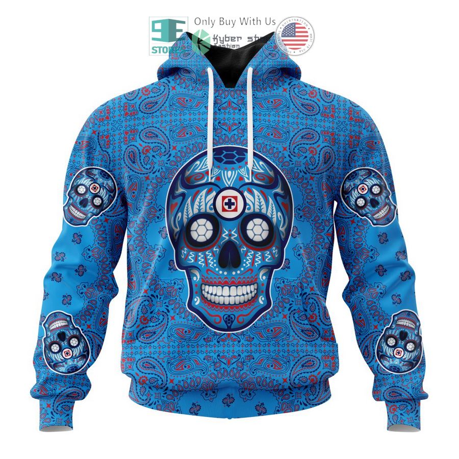 personalized cruz azul sugar skull dia de muertos 3d shirt hoodie 1 7567