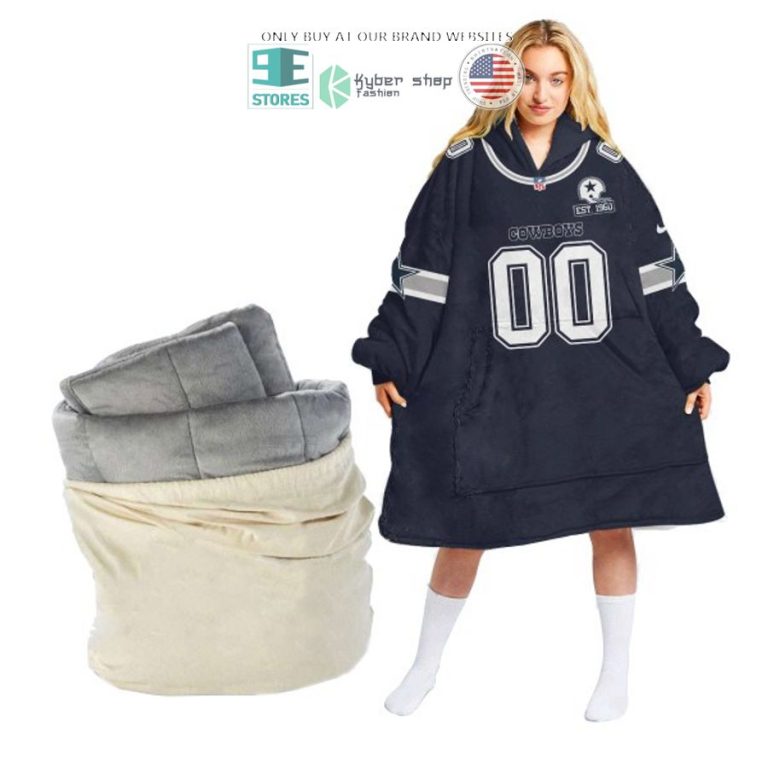 personalized dallas cowboys logo est 1960 sherpa hoodie blanket 1 84047