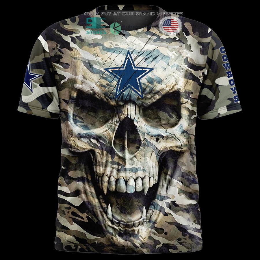 personalized dallas cowboys skull camo 3d shirt hoodie 1 13726