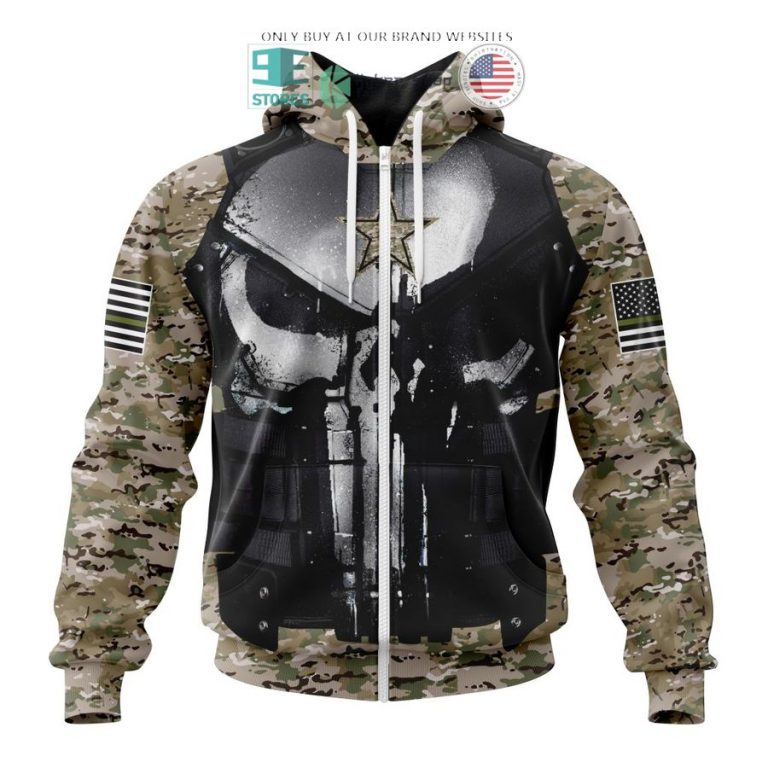 personalized dallas cowboys skull punisher veteran camo 3d shirt hoodie 2 20441