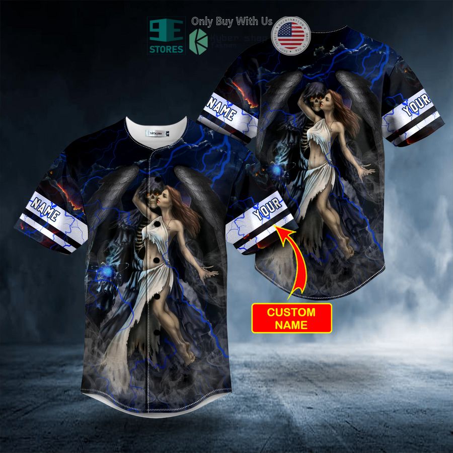 personalized death and the maiden fantasy skull custom baseball jersey 1 7119